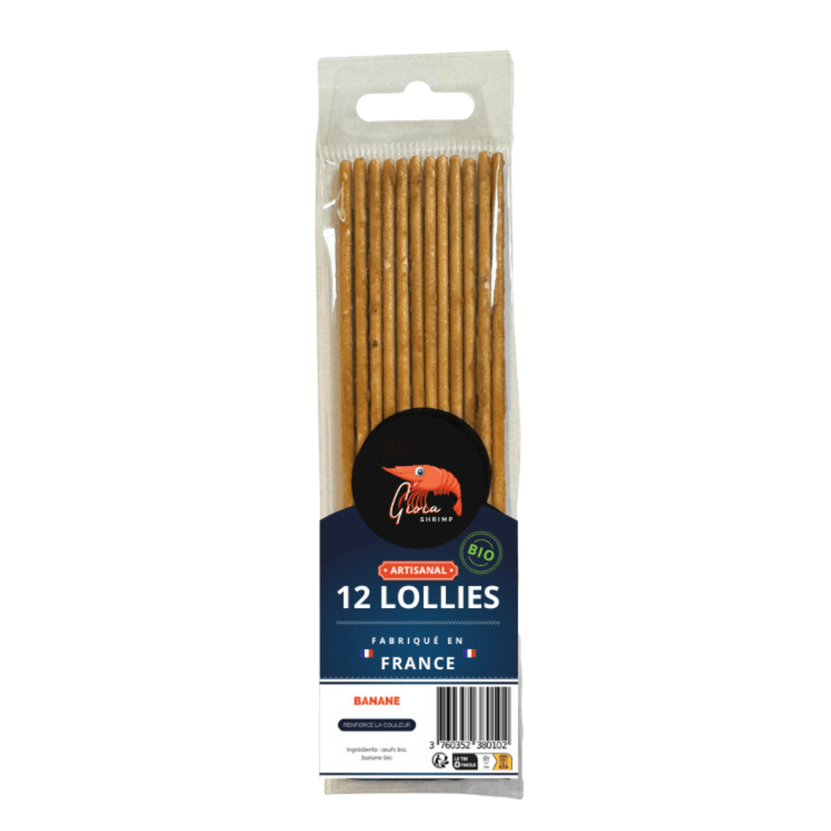 Gioia Shrimp Lollies Banana 12pk